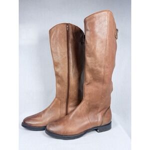Arturo Chiang Felicity Tall Leather Riding Boots Womens 9M Brown Equestrian